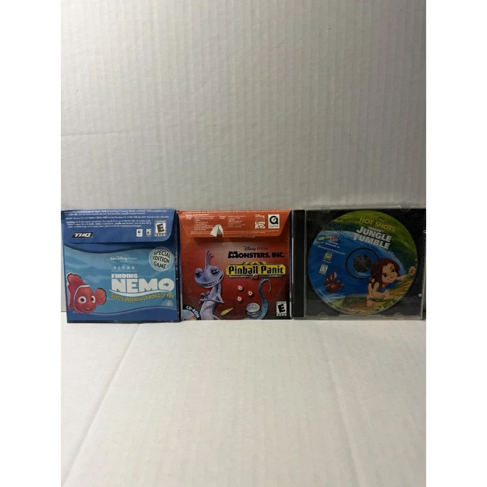 90s Disney computer game lot of 3: Monsters Inc, Nemo, Tarzan, windows 95